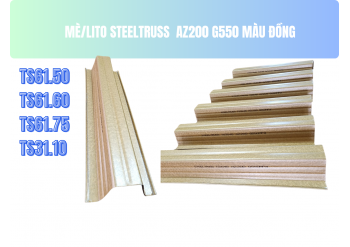 Thanh mè/lito thép mạ hợp kim Steeltruss màu vàng đồng AZ200 G550
