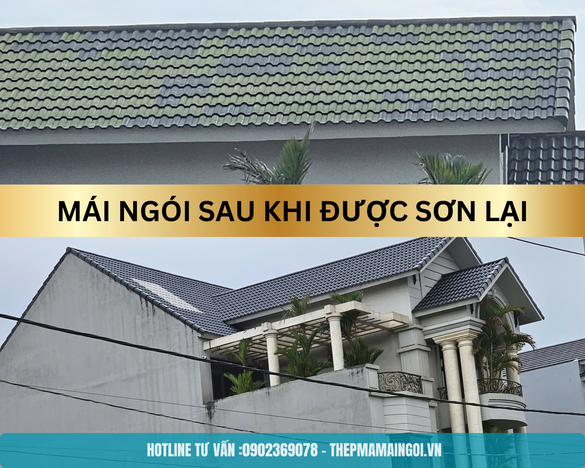 giá sơn lại mái ngói cũ