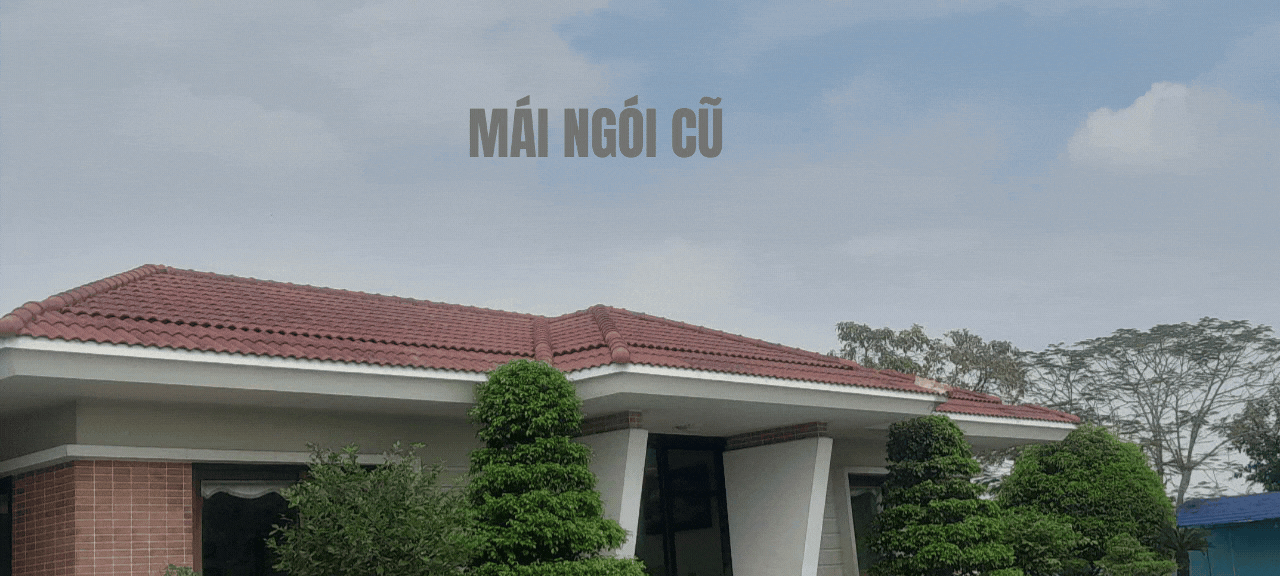 trước khi sơn lại mái ngói cũ