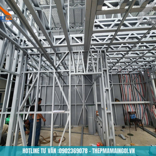 BÁO GIÁ THI CÔNG NHÀ KHUNG THÉP BẰNG THÉP MẠ NHẸ CỠ NHỎ DÙNG LÀM NHÀ VĂN PHÒNG
